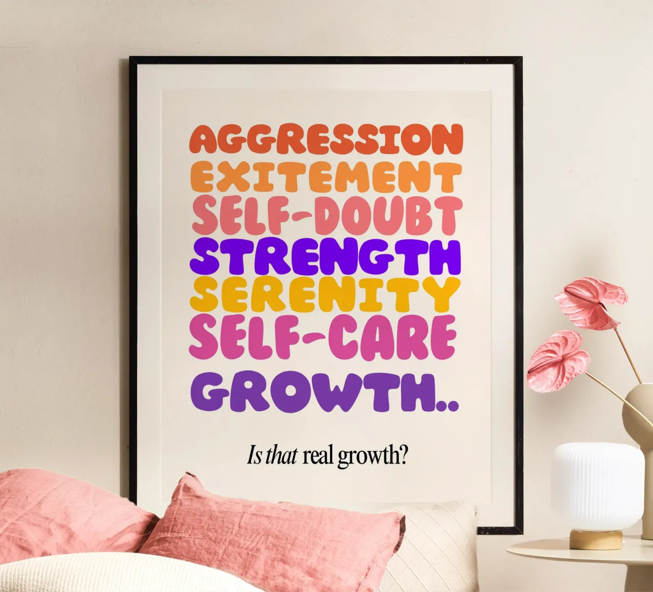 real growth? poster con telaio in plastica da Ambition Wall