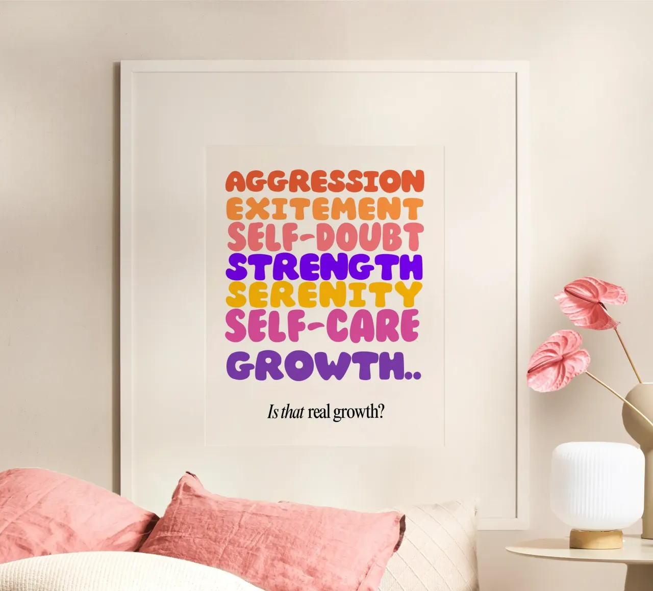real growth? poster con telaio in plastica da Ambition Wall