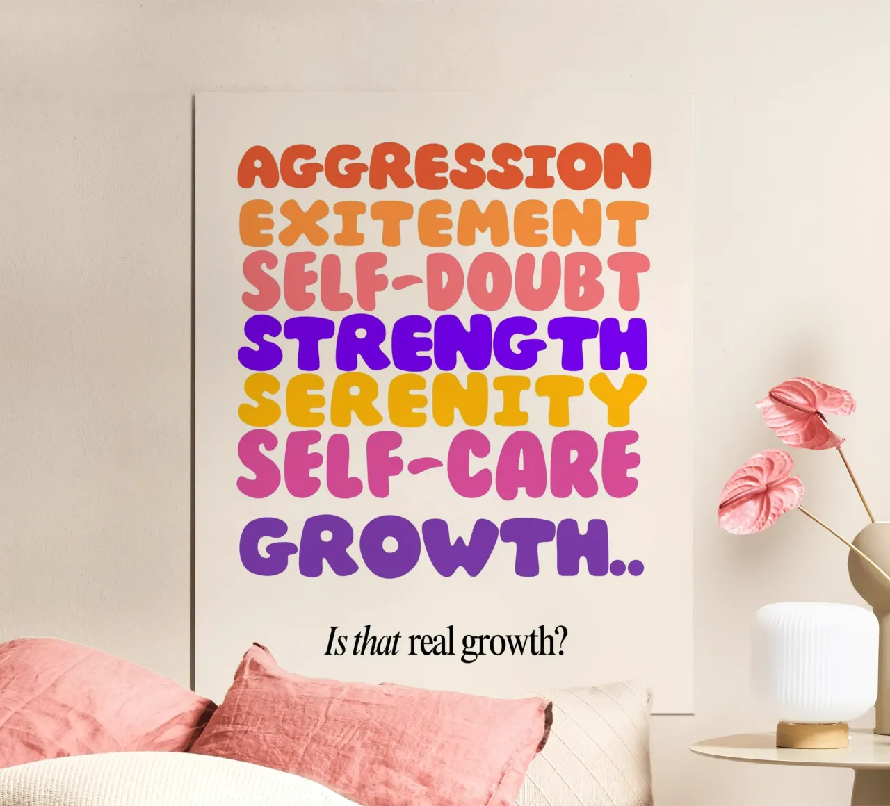 real growth? poster con telaio in plastica da Ambition Wall