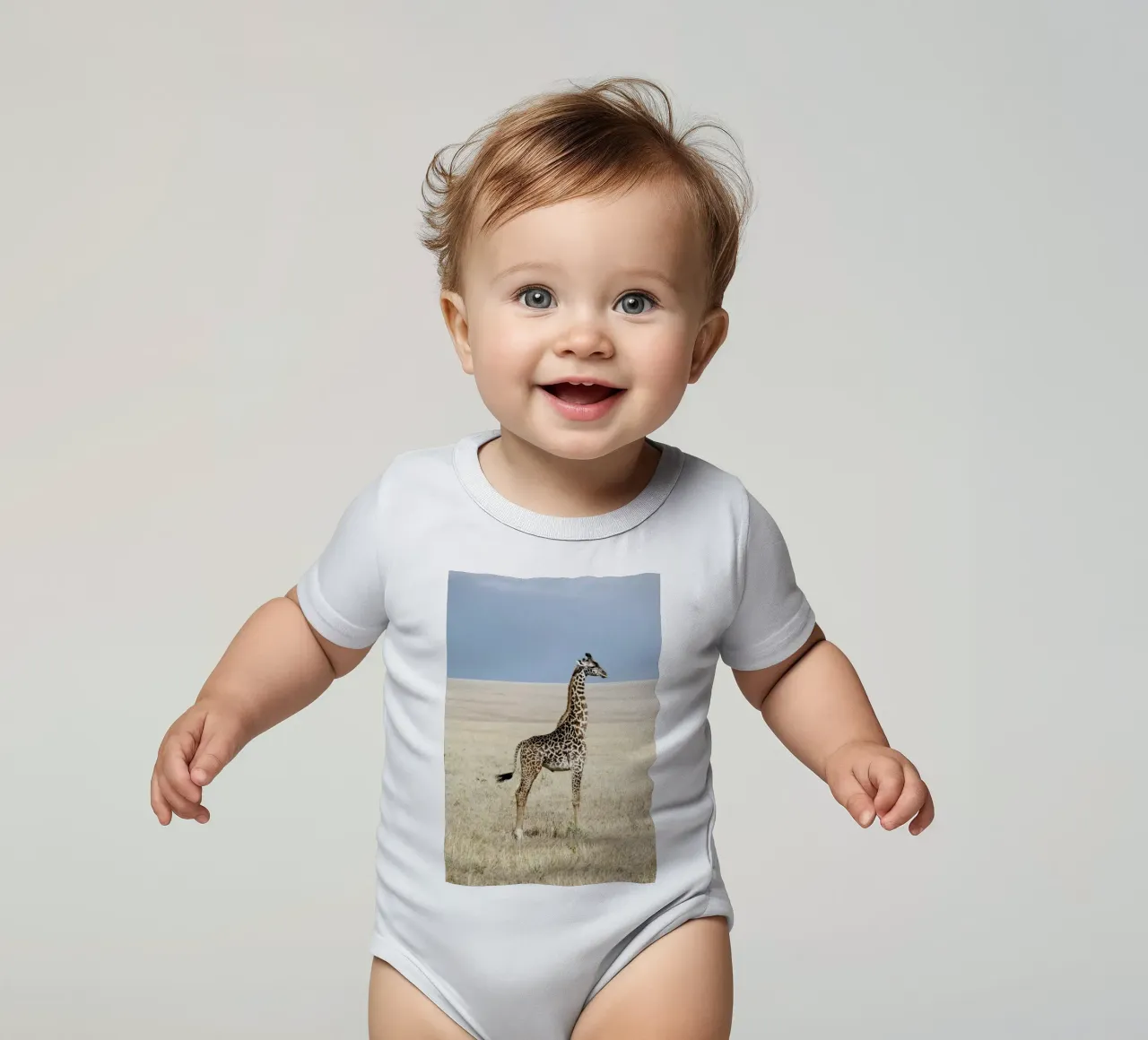 Giraffe body neonato maniche corte da Natural Kingdom