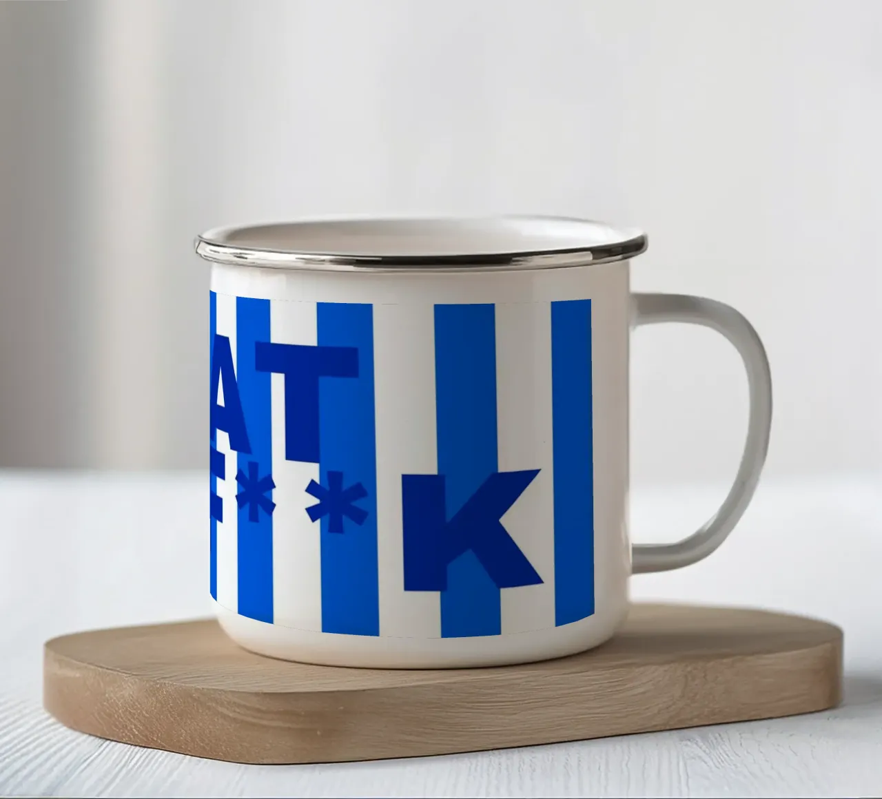 WTF Emaille Tasse von Ambition Wall