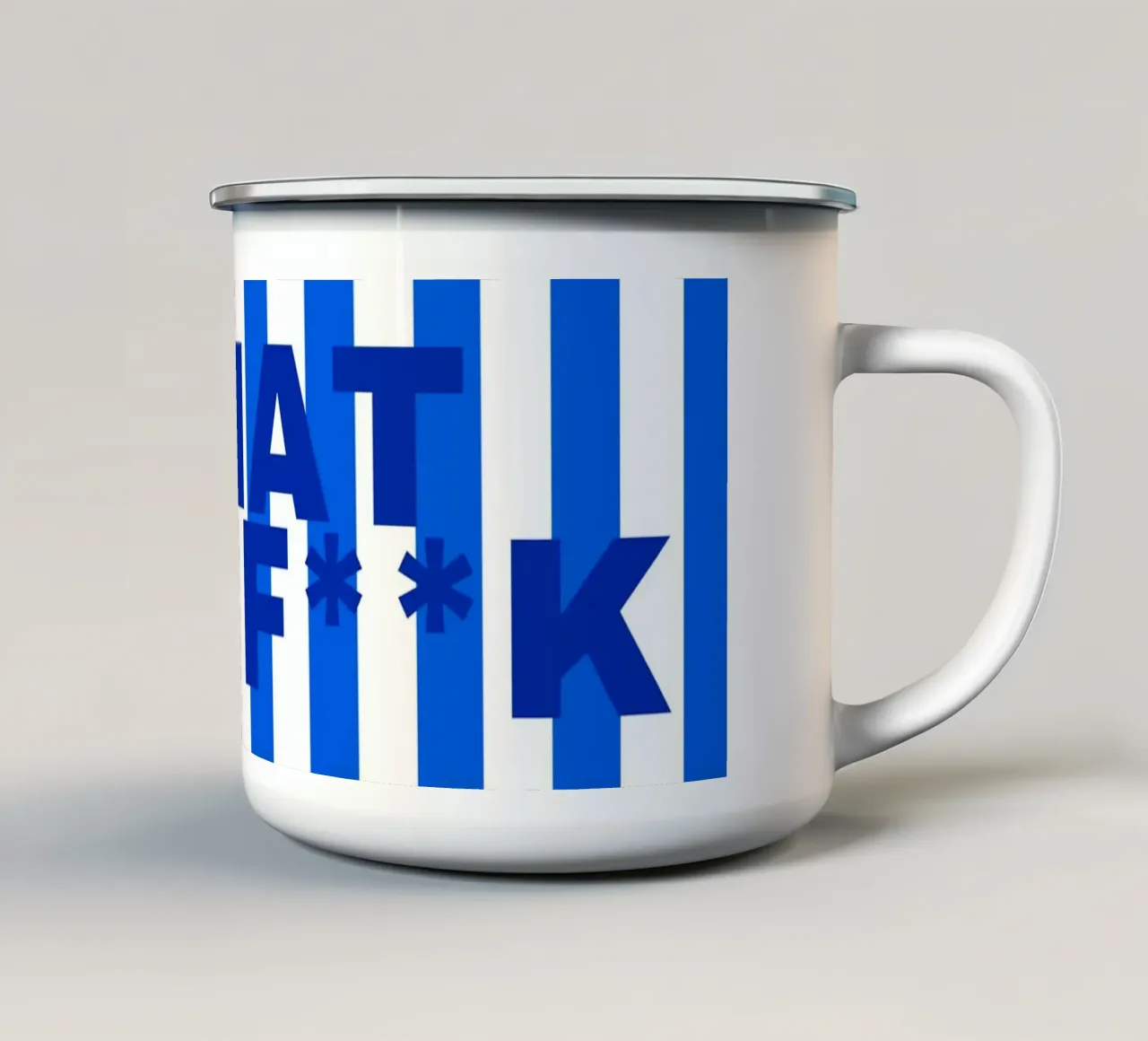 WTF Emaille Tasse von Ambition Wall