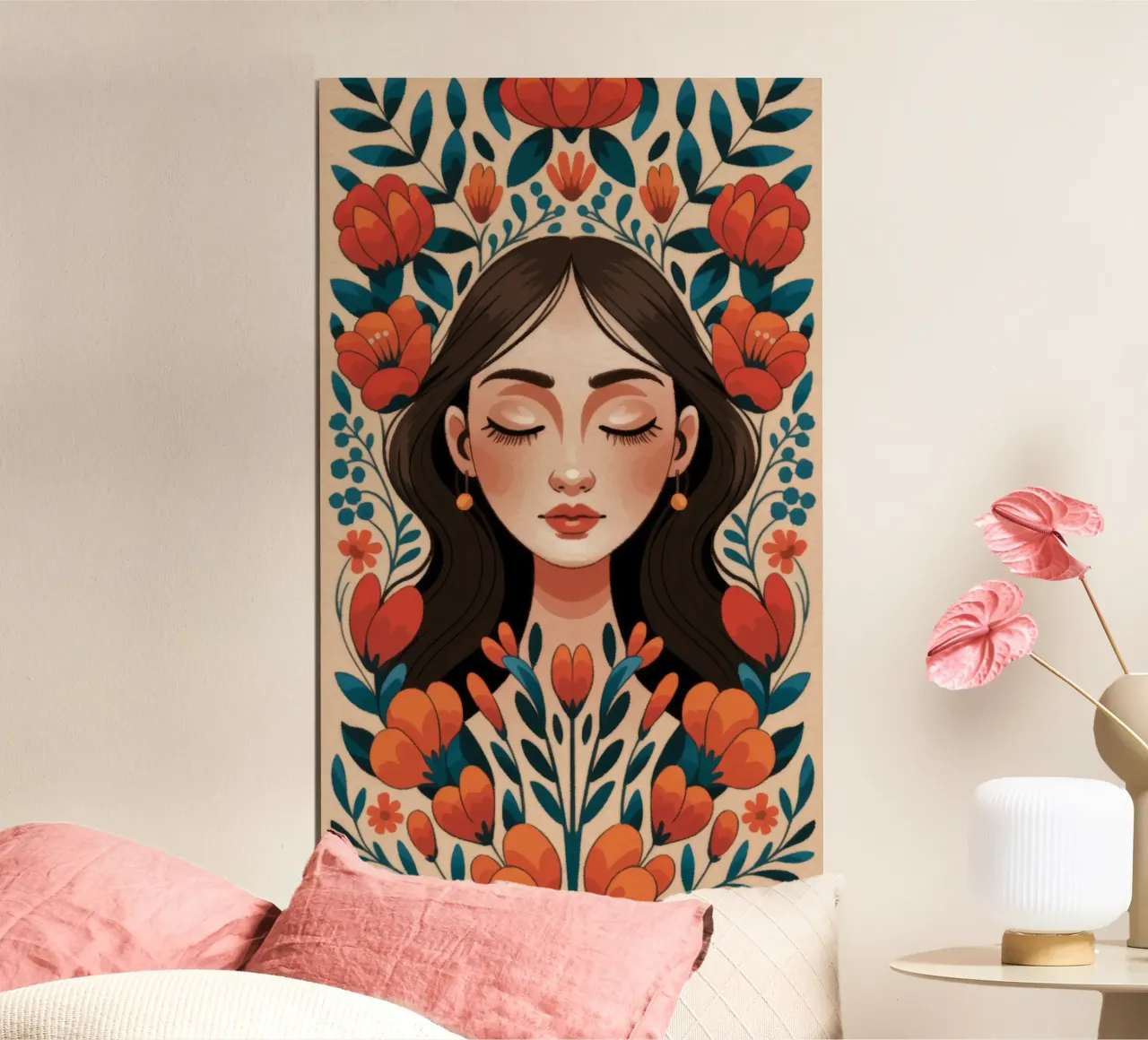 Armonia floreale poster con telaio in alluminio da Color Oblivion