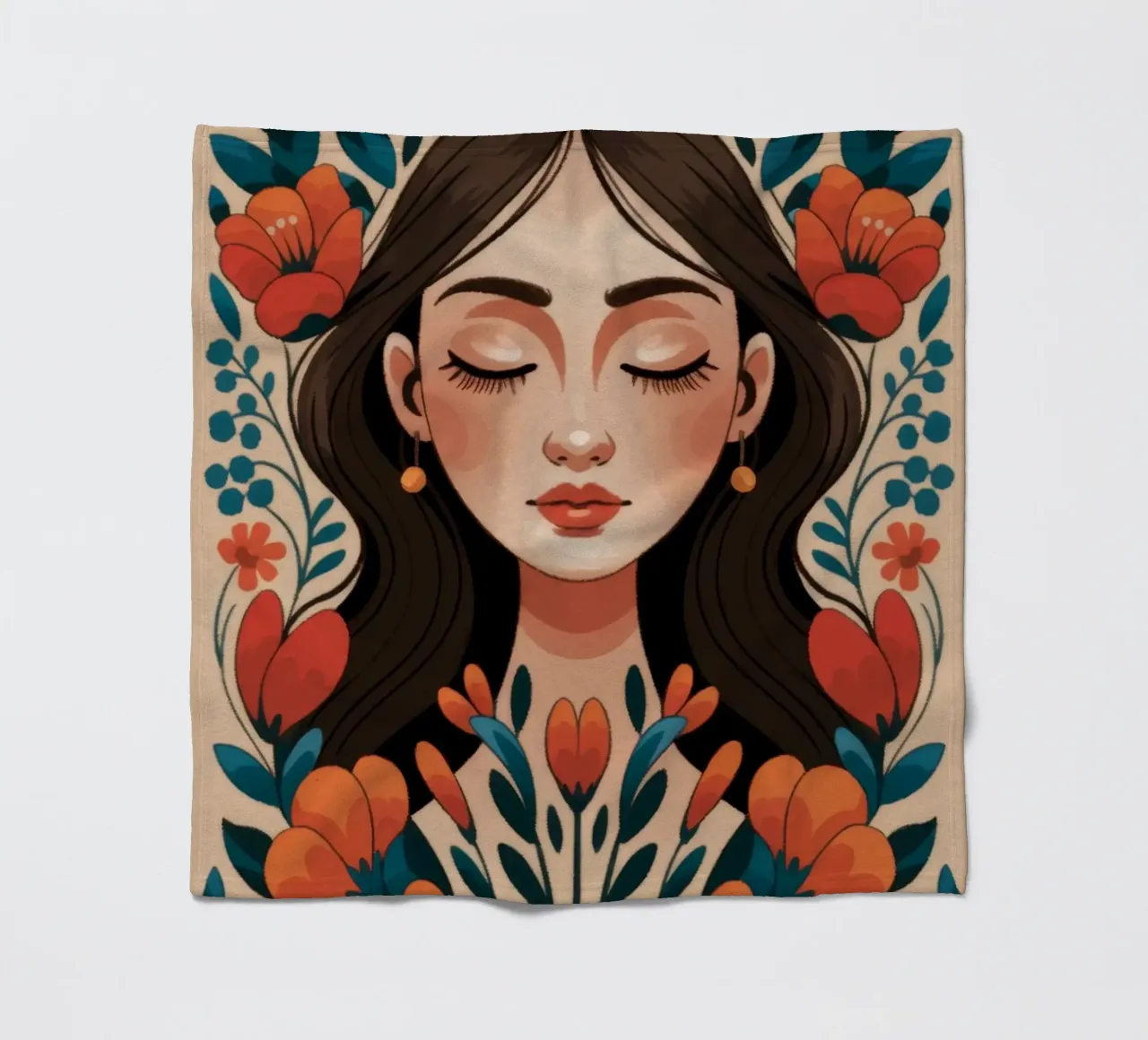 Blumige Harmonie Fleecedecke von Color Oblivion