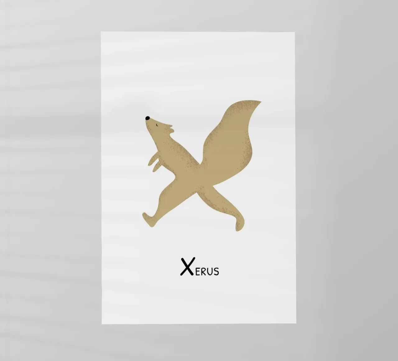 X for Xerus backlit film by Little Flourishes