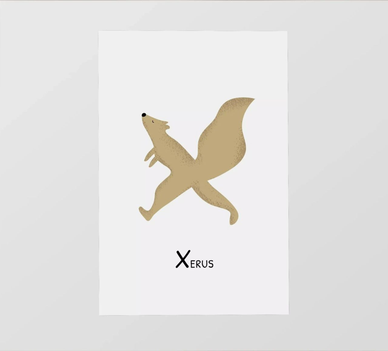 X for Xerus pellicola backlit da Little Flourishes