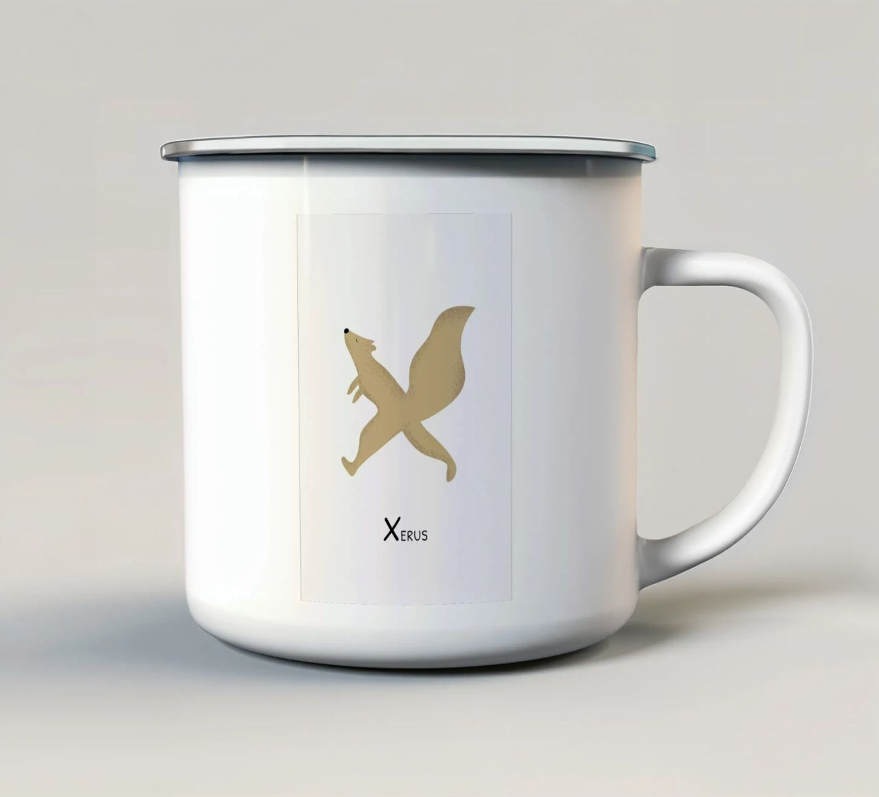 X for Xerus tazza in smalto da Little Flourishes
