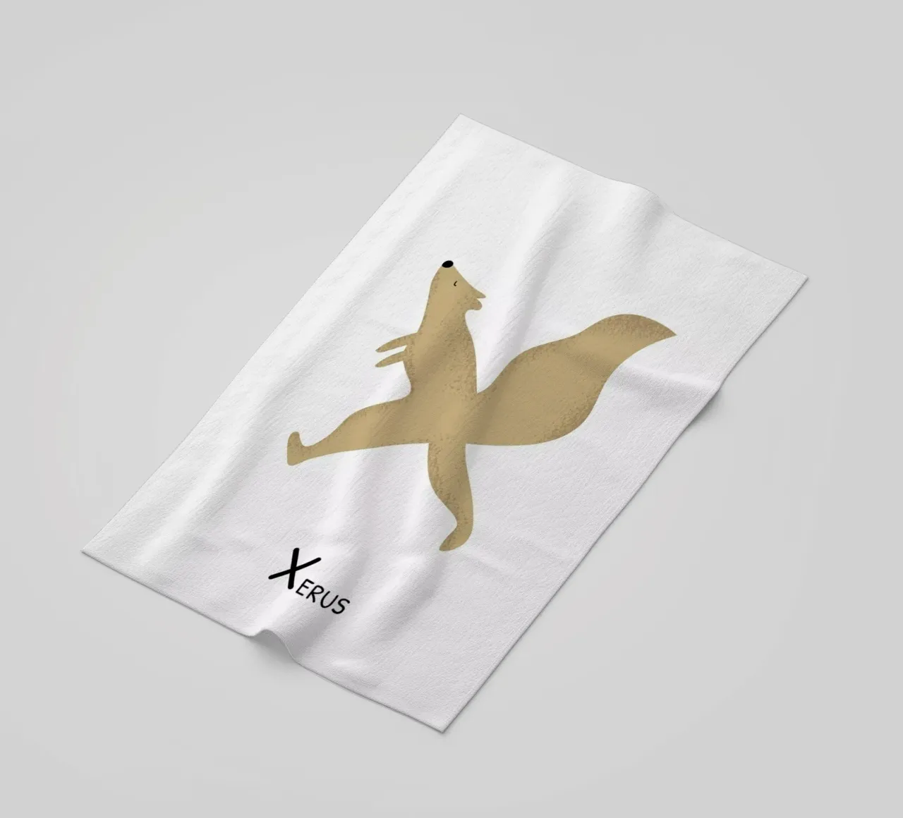 X for Xerus beach towel by Little Flourishes