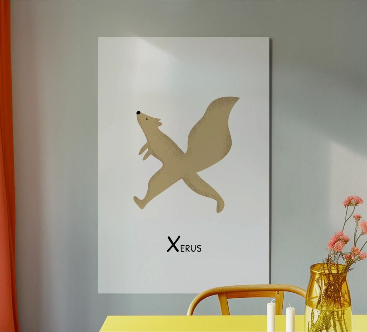 X for Xerus alluminio dibond da Little Flourishes
