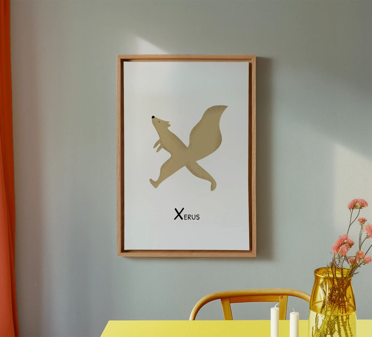X for Xerus canvas van Little Flourishes