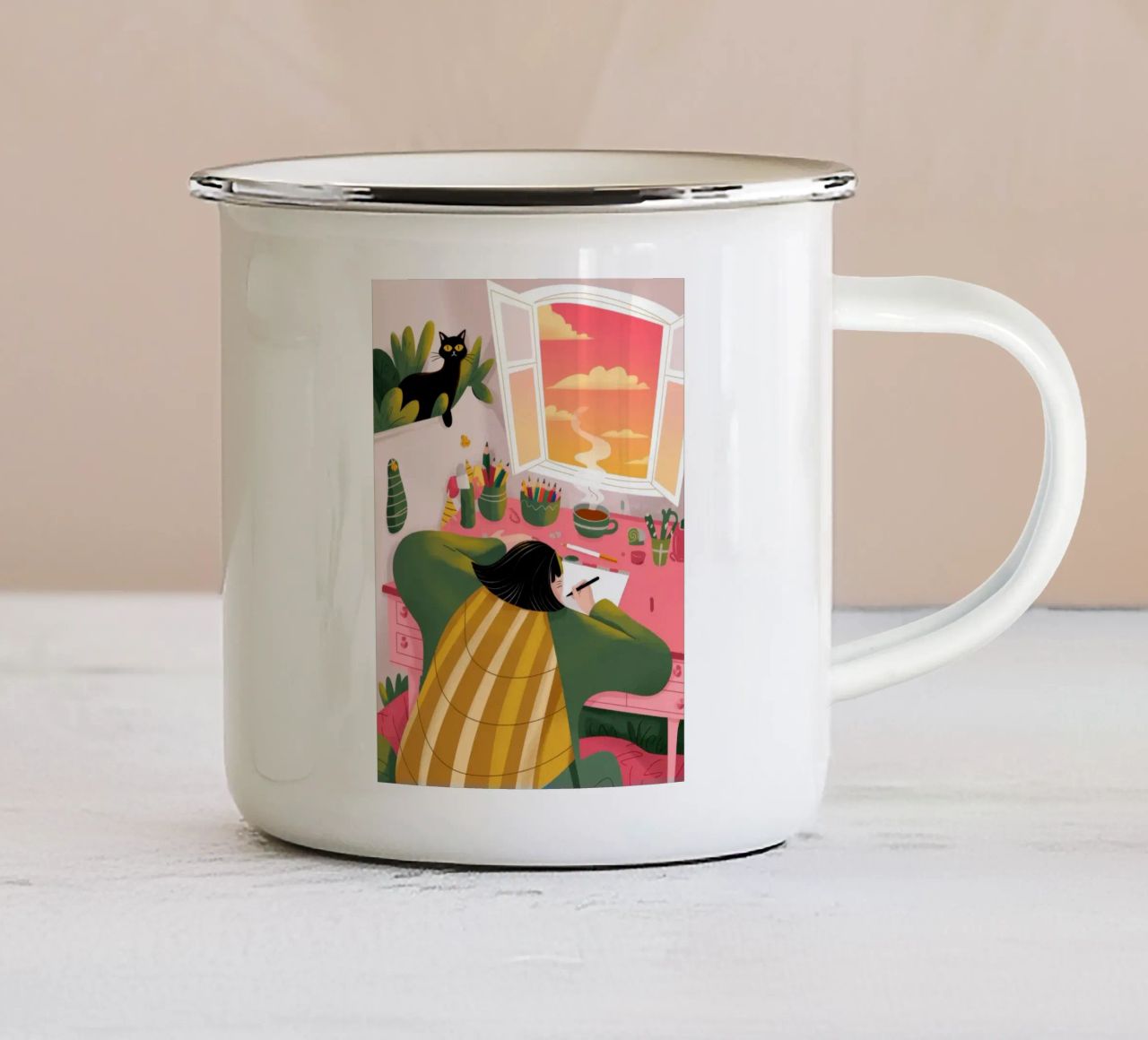 Solitudine creativa tazza in smalto da Color Oblivion