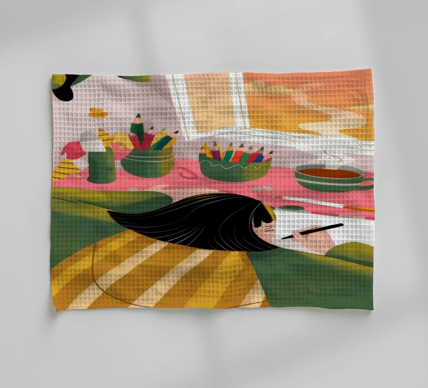 Creative Solitude tea towel by Color Oblivion