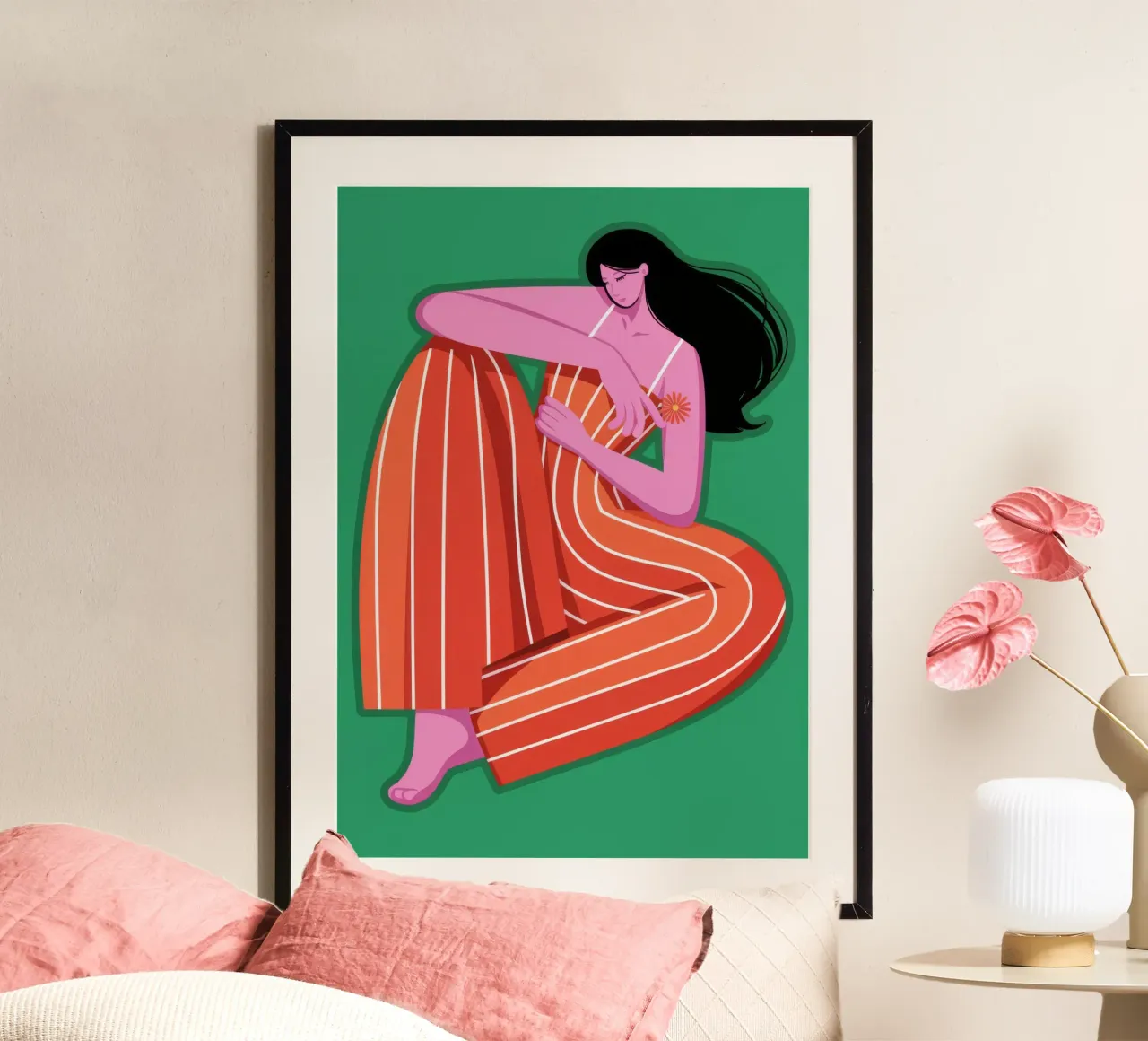 Contemplatieve rust poster met houten frame van Color Oblivion