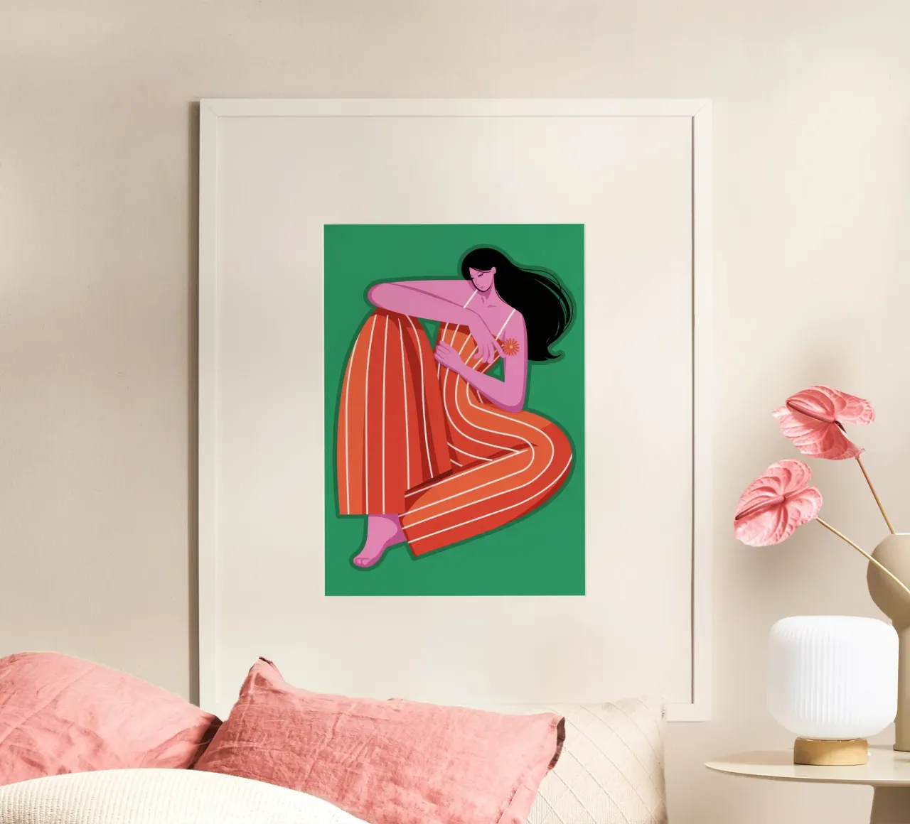 Contemplatieve rust poster met houten frame van Color Oblivion
