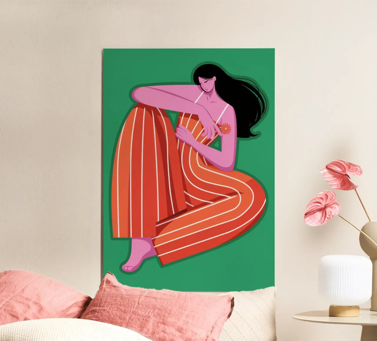 Contemplatieve rust poster met houten frame van Color Oblivion