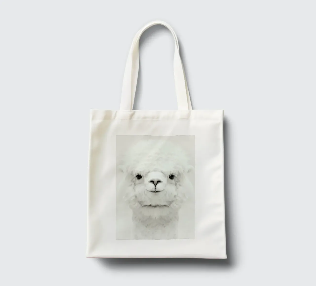 Smiling Alpaca borsa in juta da Monika Strigel