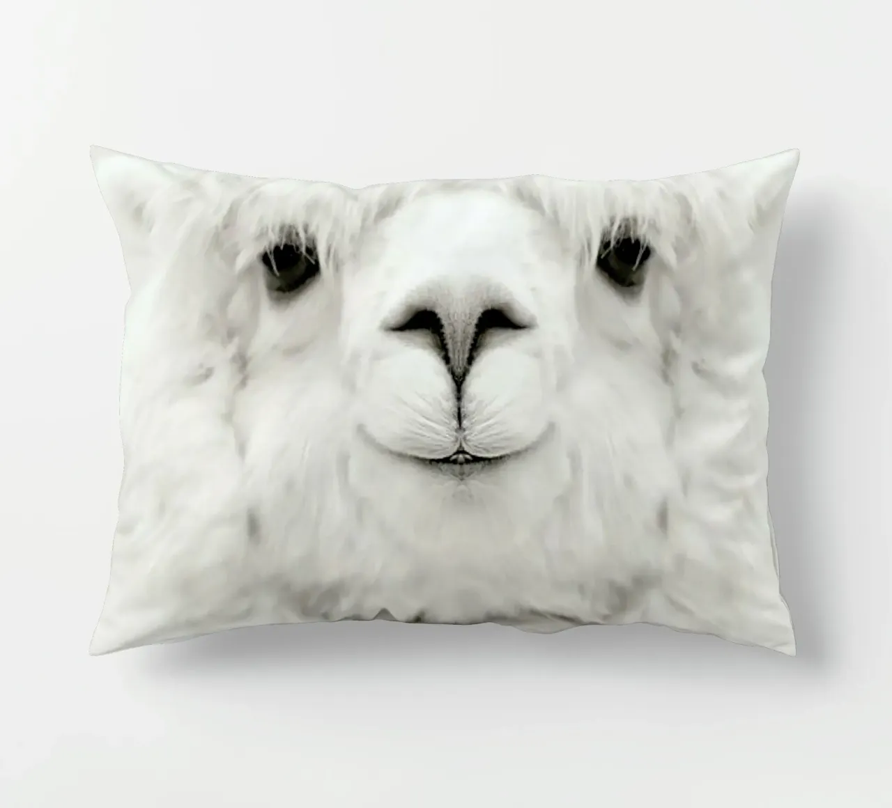 Smiling Alpaca decorative cushion by Monika Strigel
