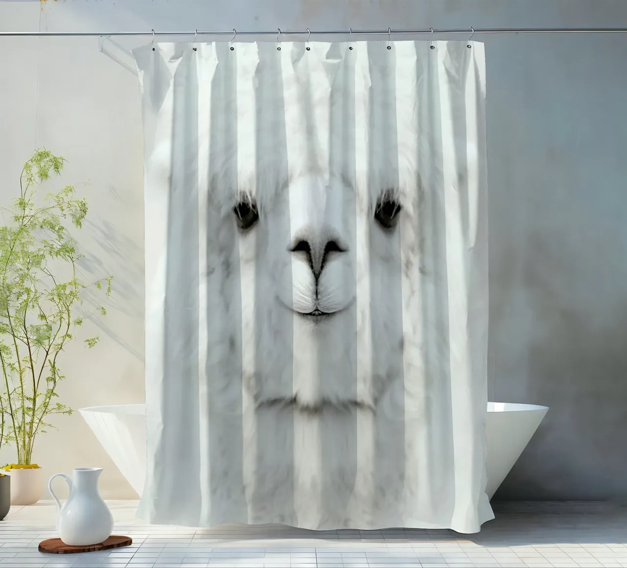 Smiling Alpaca tenda da doccia da Monika Strigel