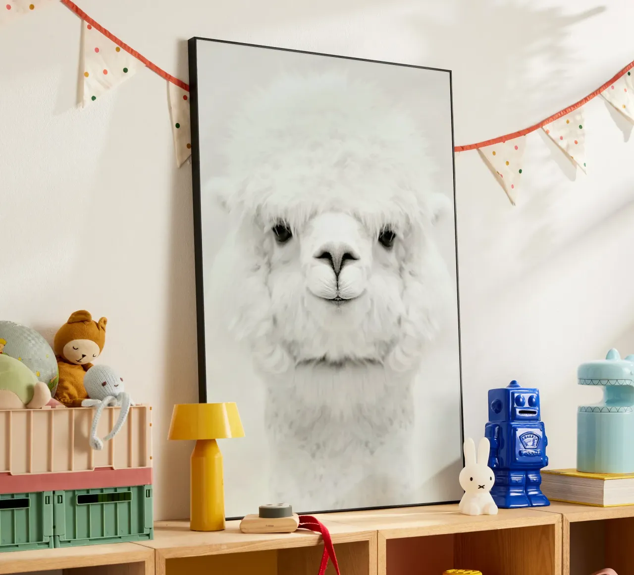 Smiling Alpaca alluminio dibond da Monika Strigel