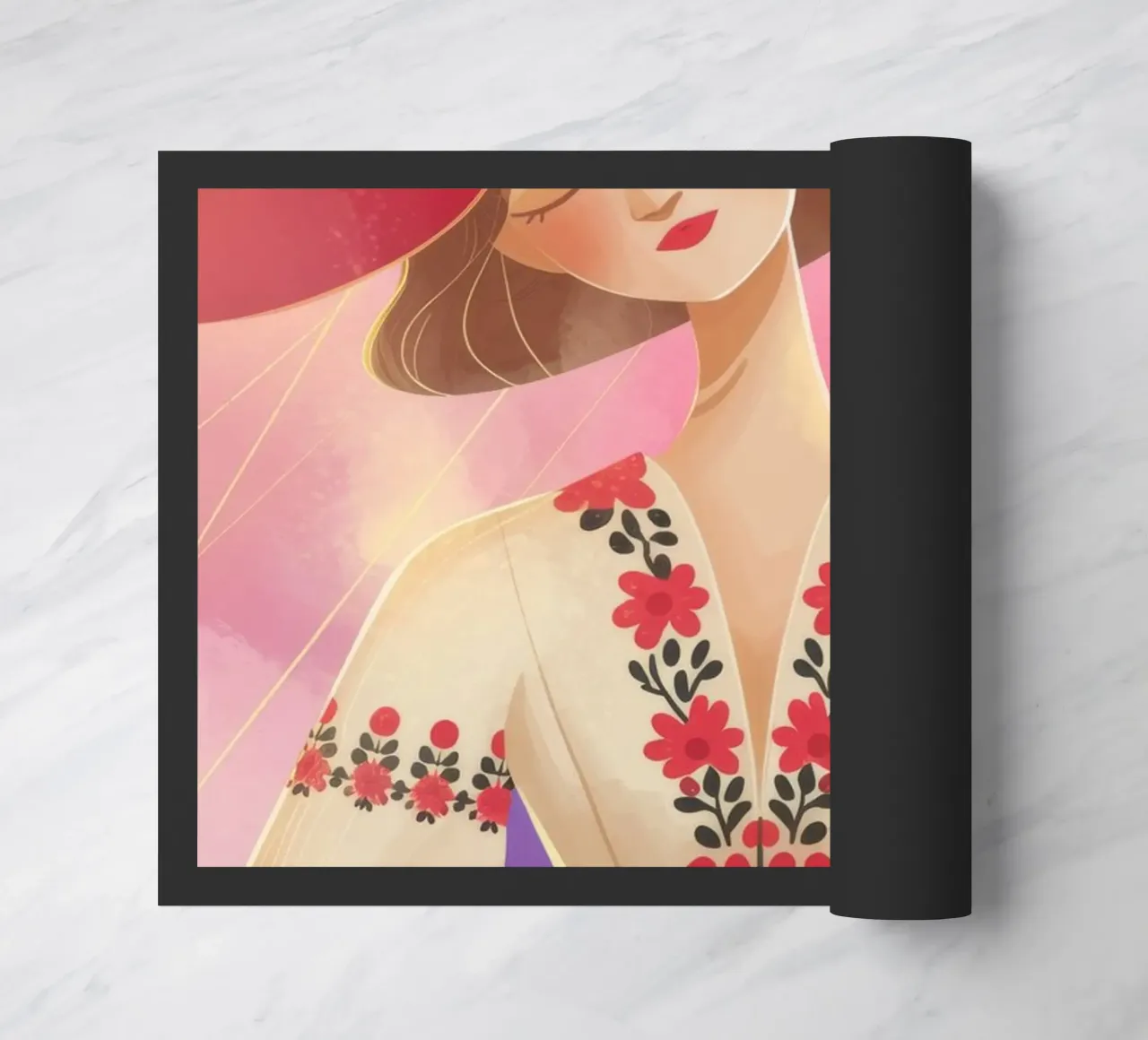 Radiant Red Hat doormat by Color Oblivion