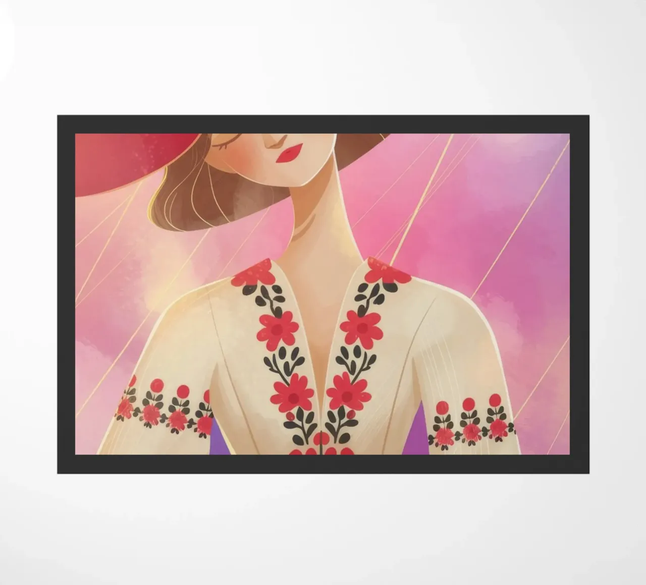 Radiant Red Hat doormat by Color Oblivion