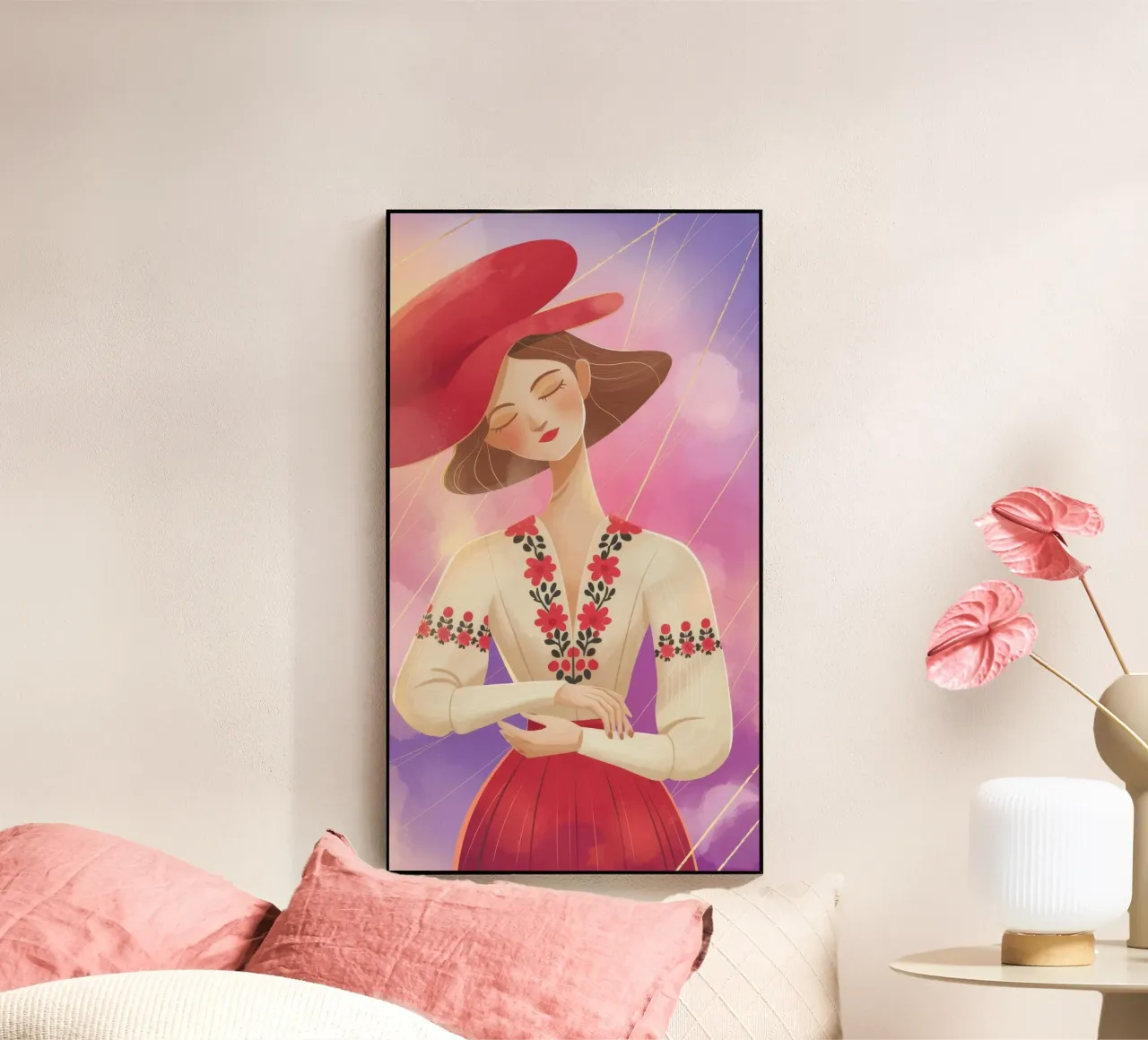 Cappello rosso radiante plexiglass da Color Oblivion