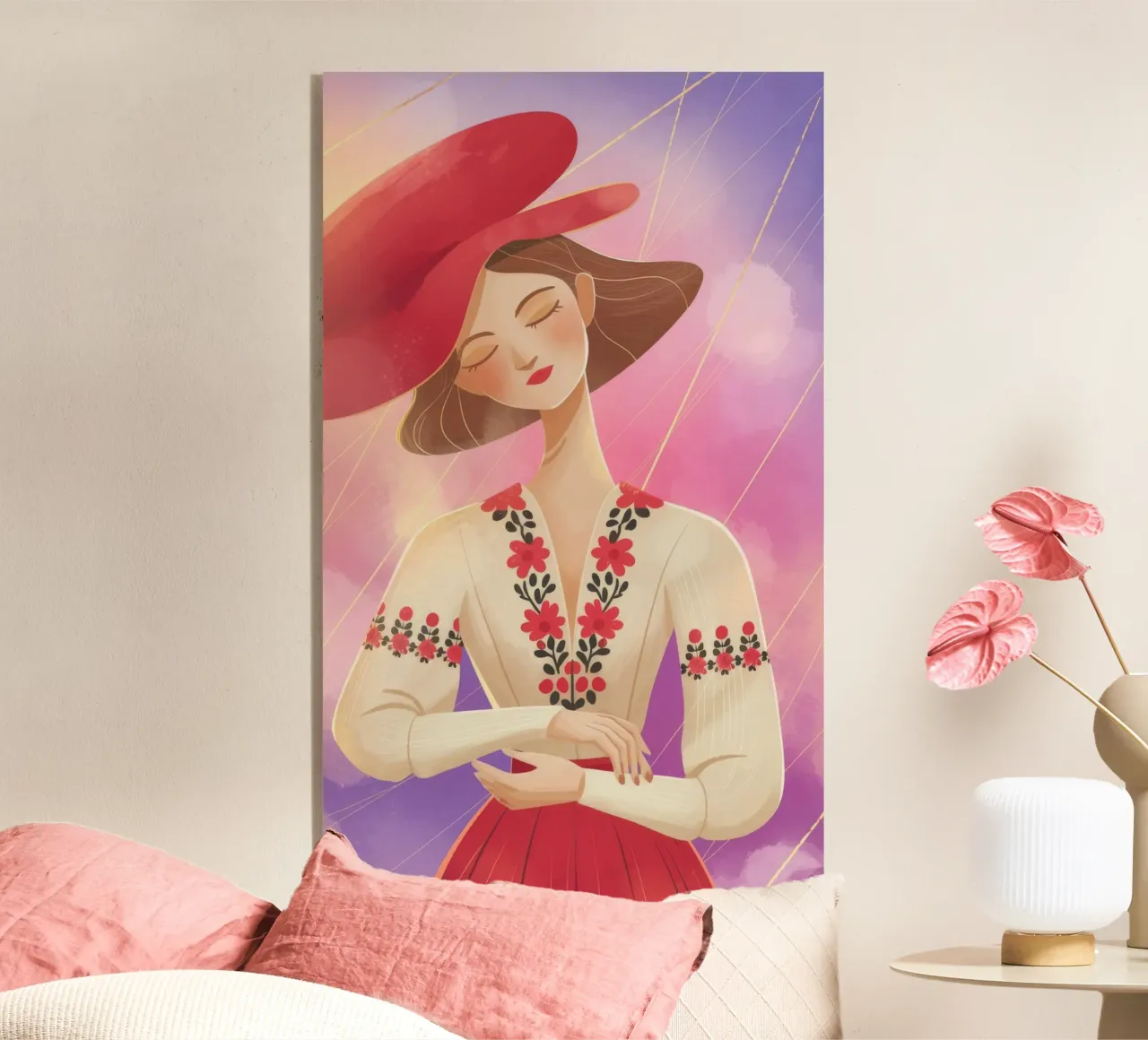 Cappello rosso radiante plexiglass da Color Oblivion