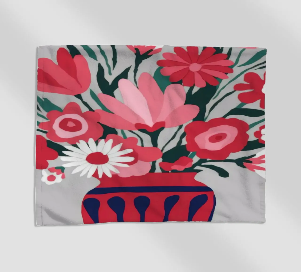 Vibrant Floral Vase beach towel by Color Oblivion
