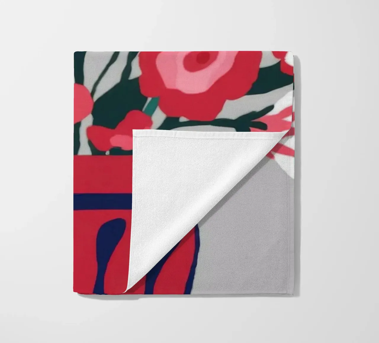 Vibrant Floral Vase beach towel by Color Oblivion