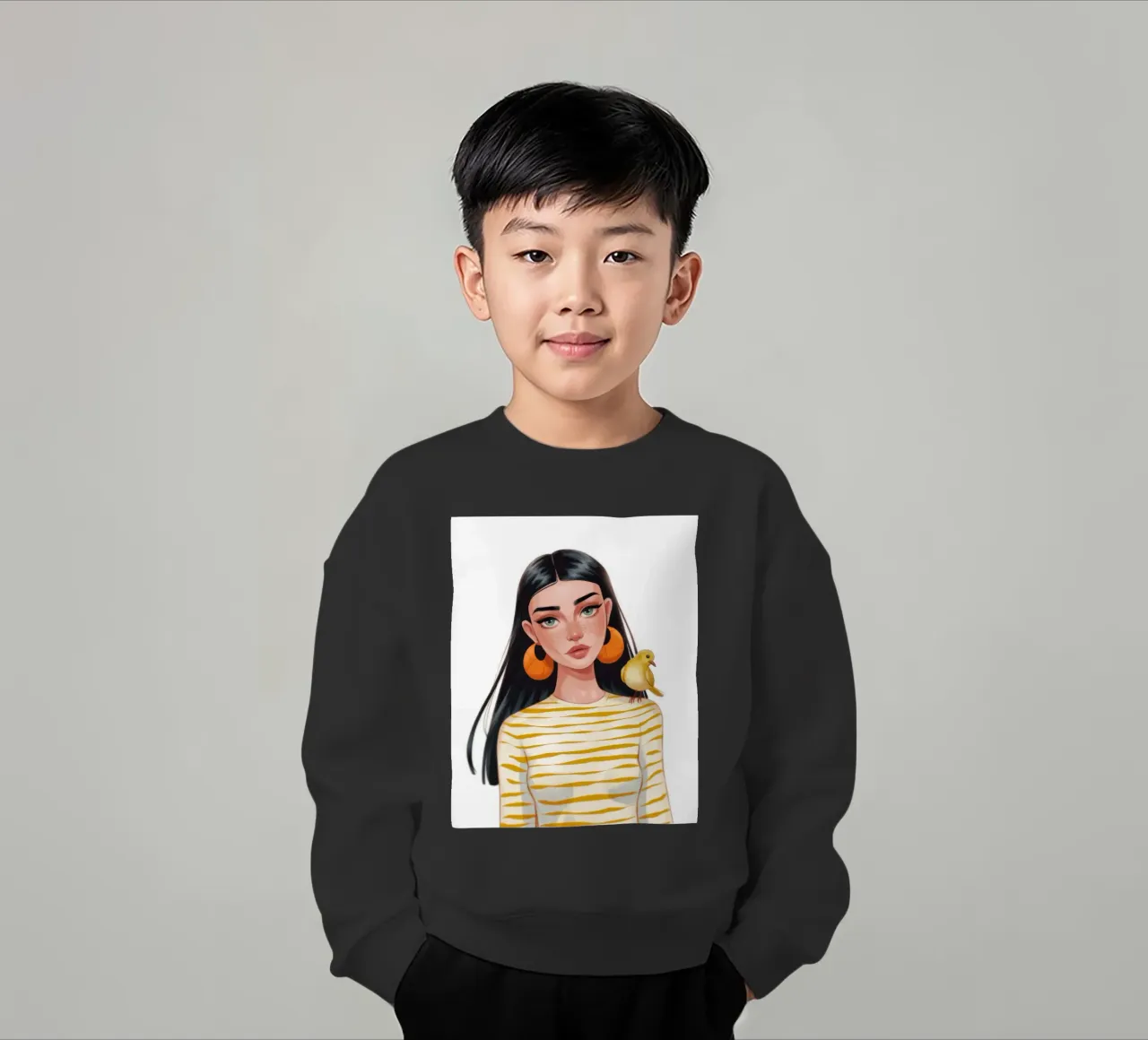 Compagno di uccelli a strisce felpa bambino da Color Oblivion