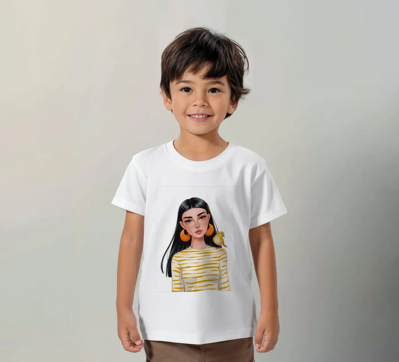 Compagno di uccelli a strisce t-shirt bambini da Color Oblivion