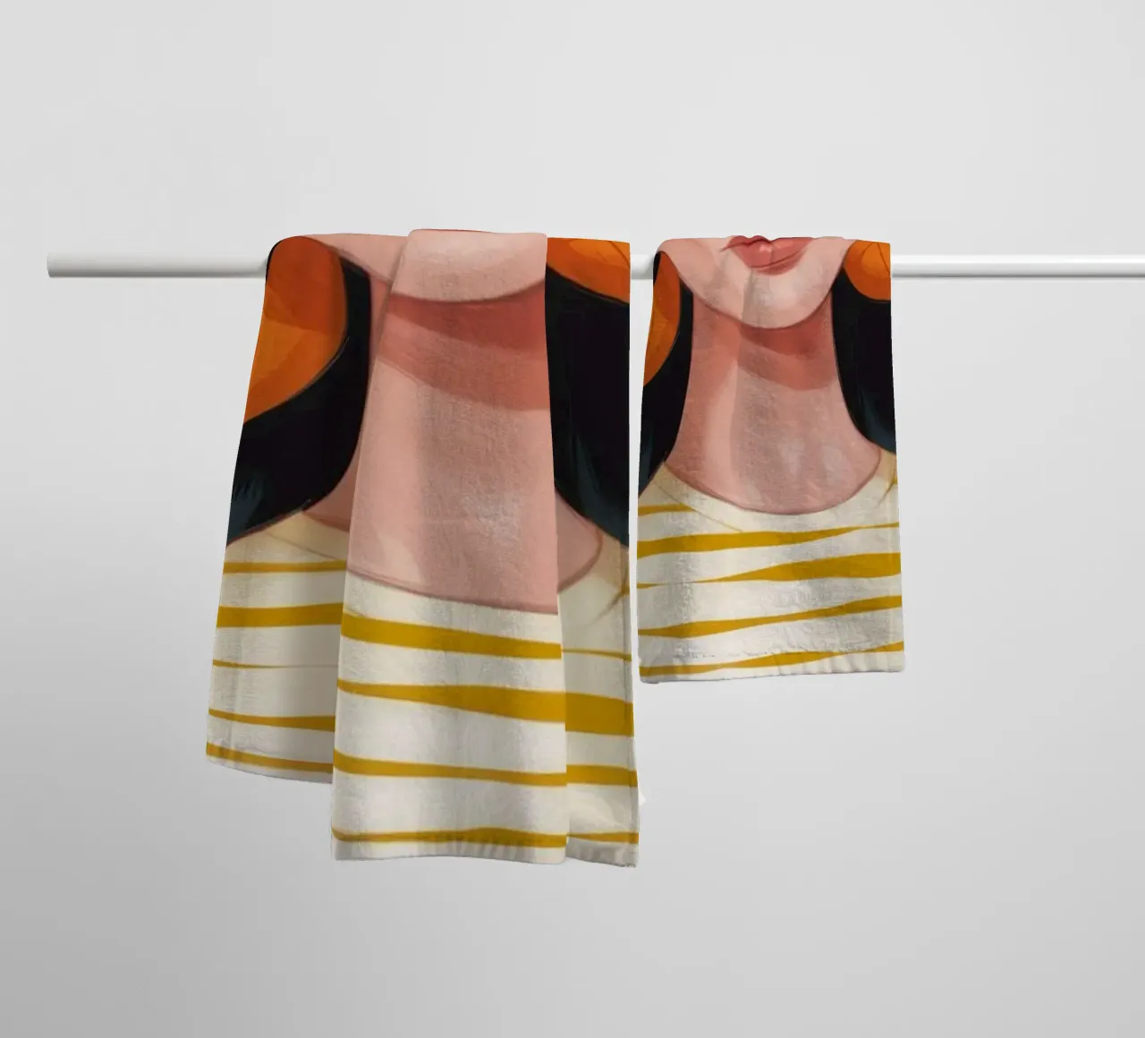 Striped Bird Companion towel by Color Oblivion