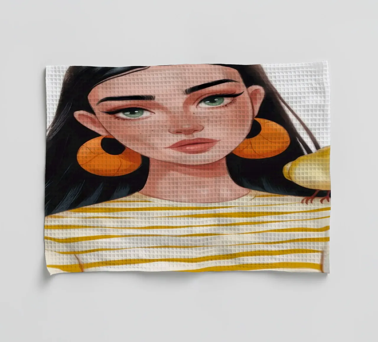 Compagno di uccelli a strisce canovaccio da cucina da Color Oblivion