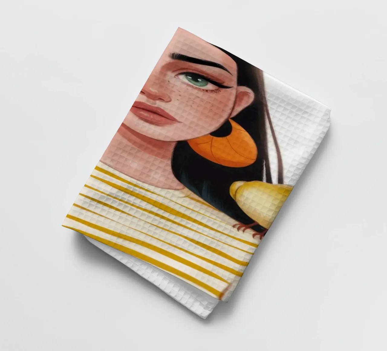 Compagno di uccelli a strisce canovaccio da cucina da Color Oblivion