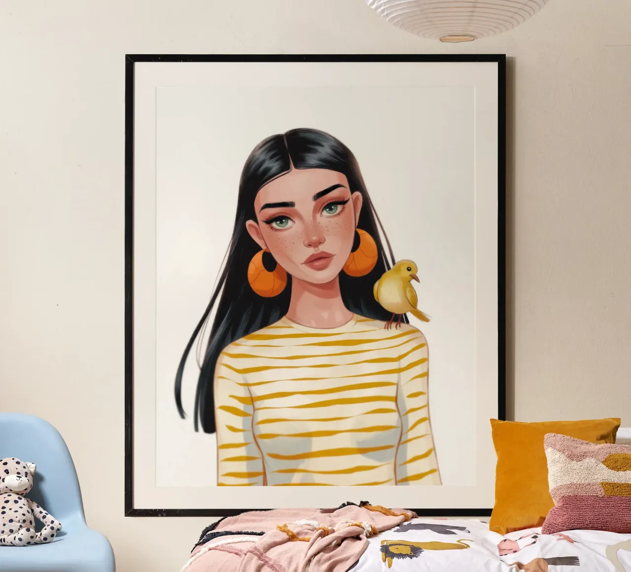 Compagno di uccelli a strisce carta hahnemühle da Color Oblivion