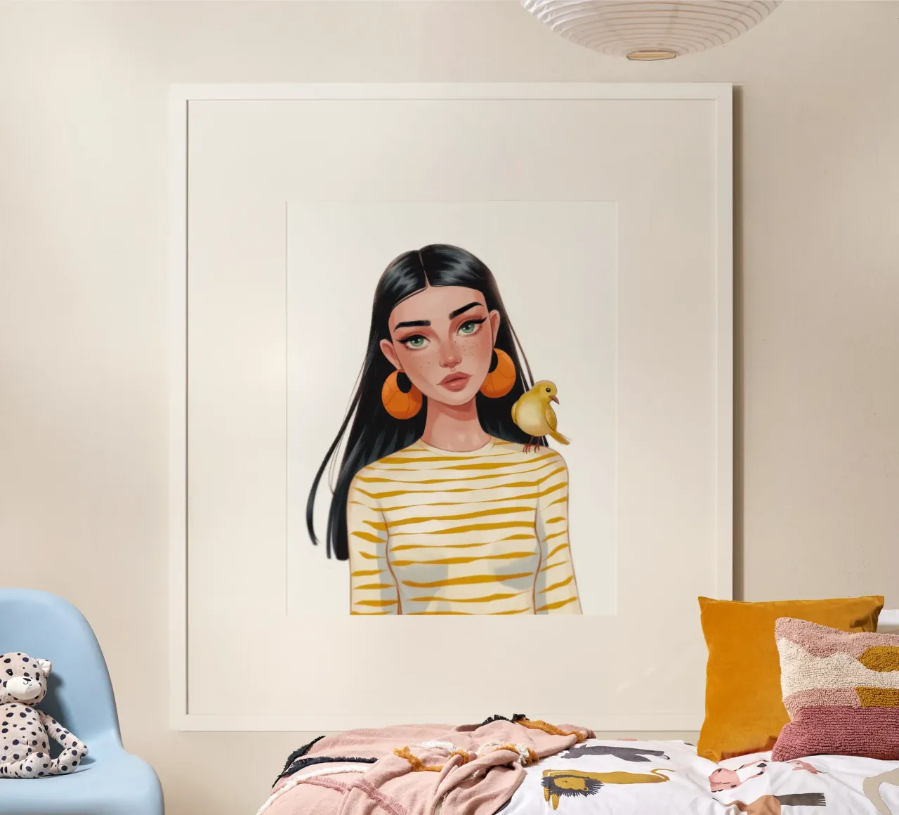 Compagno di uccelli a strisce carta hahnemühle da Color Oblivion