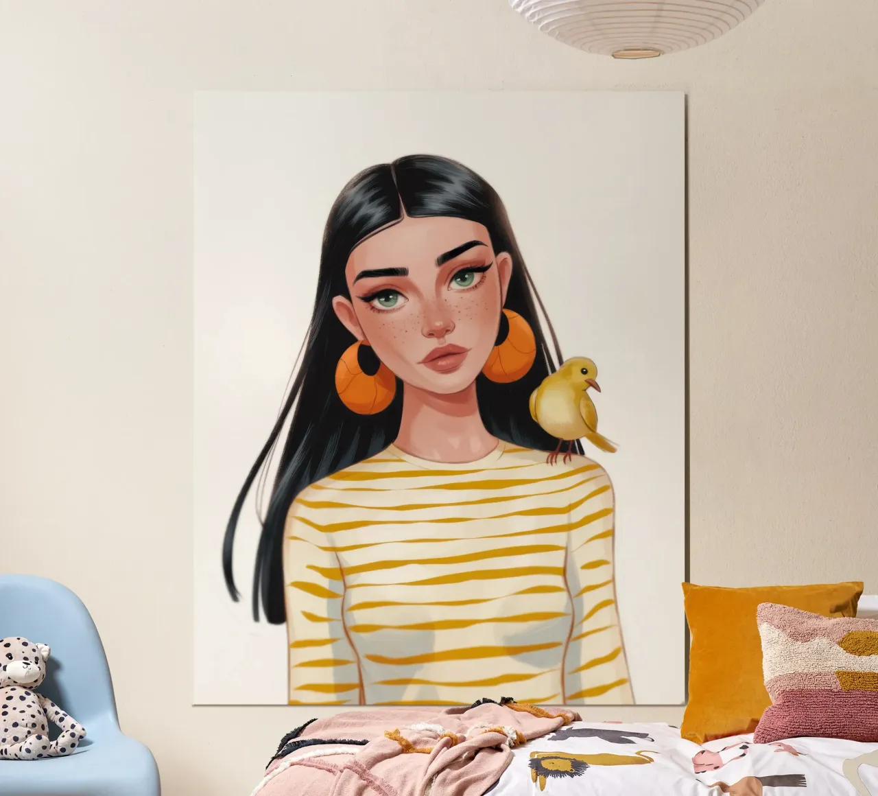 Compagno di uccelli a strisce carta hahnemühle da Color Oblivion