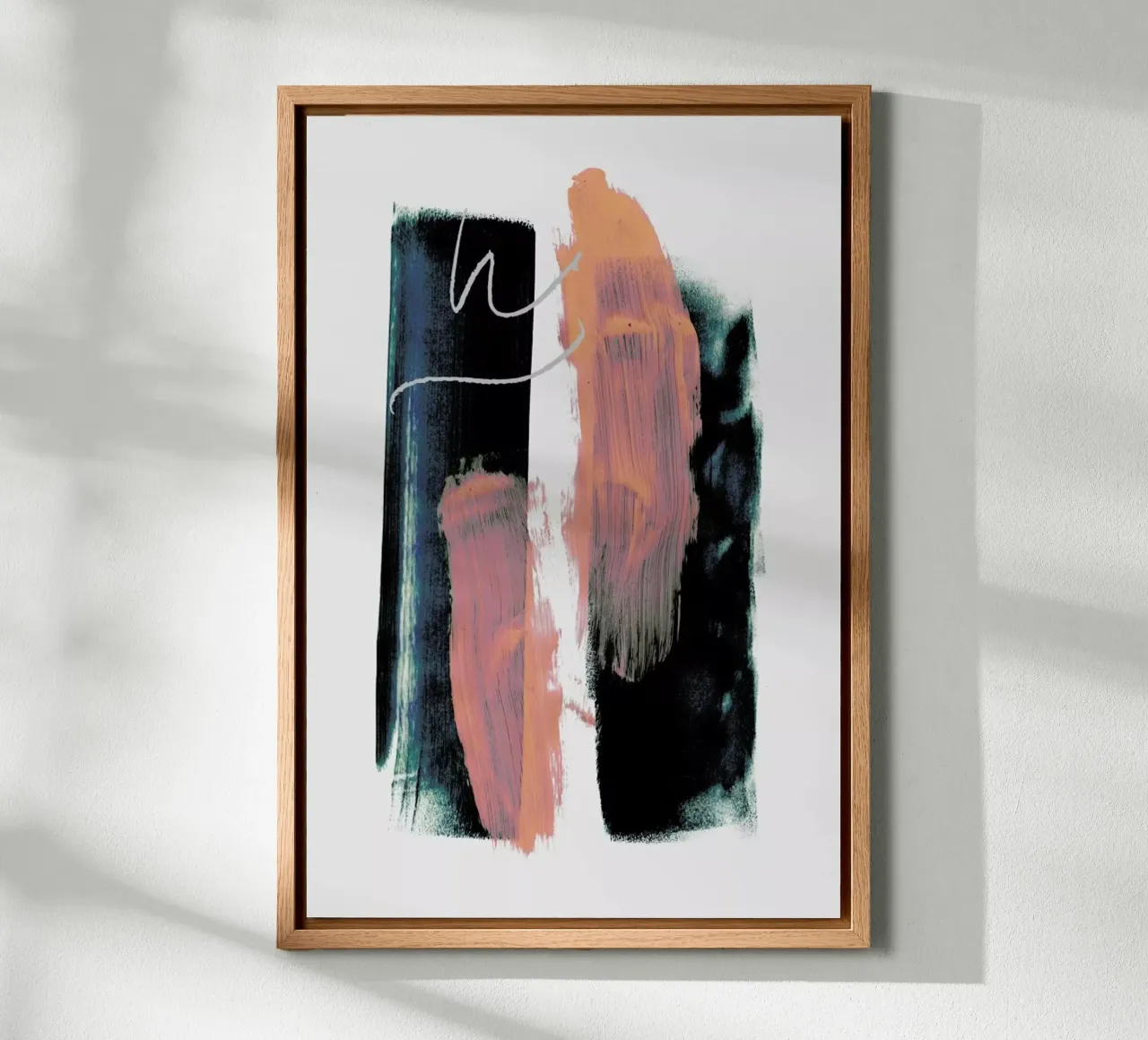 Abstract Brush Strokes 3X Leinwand mit Schattenfugenrahmen von Mareike Böhmer