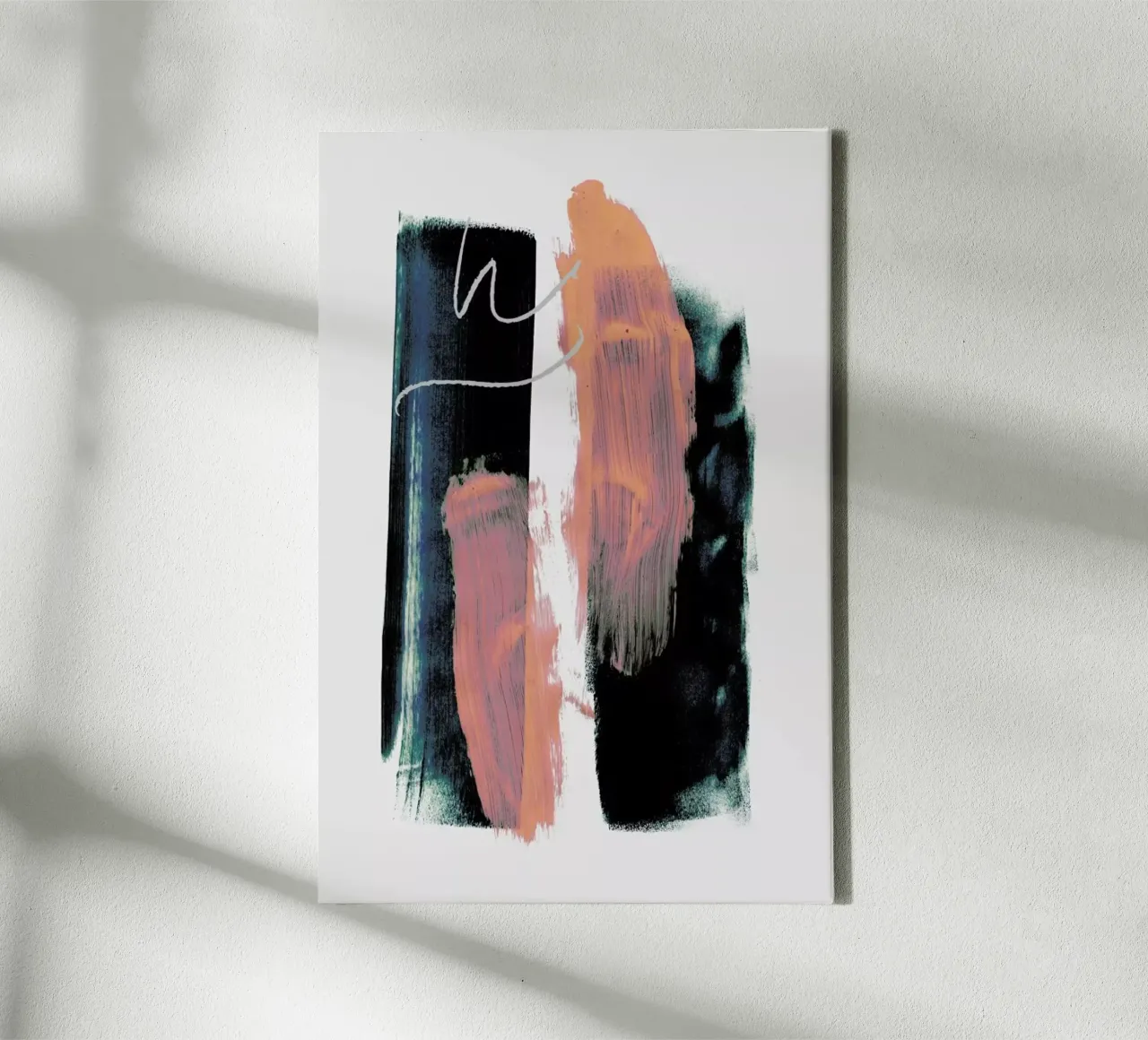 Abstract Brush Strokes 3X Leinwand mit Schattenfugenrahmen von Mareike Böhmer