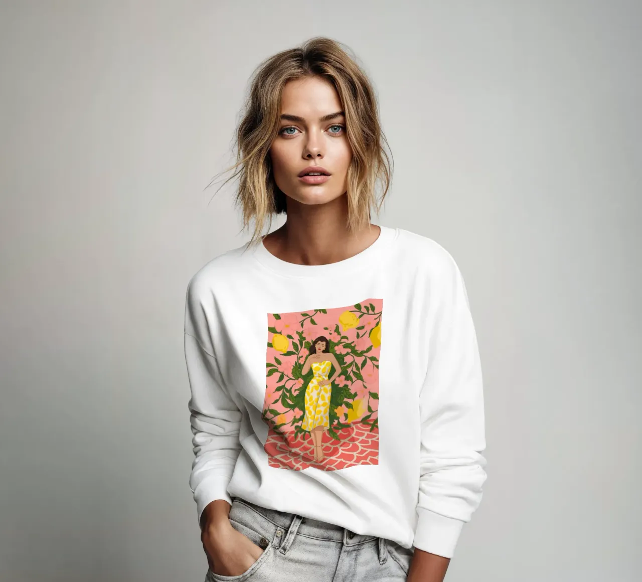 Robe jaune Jardin sweat de Color Oblivion