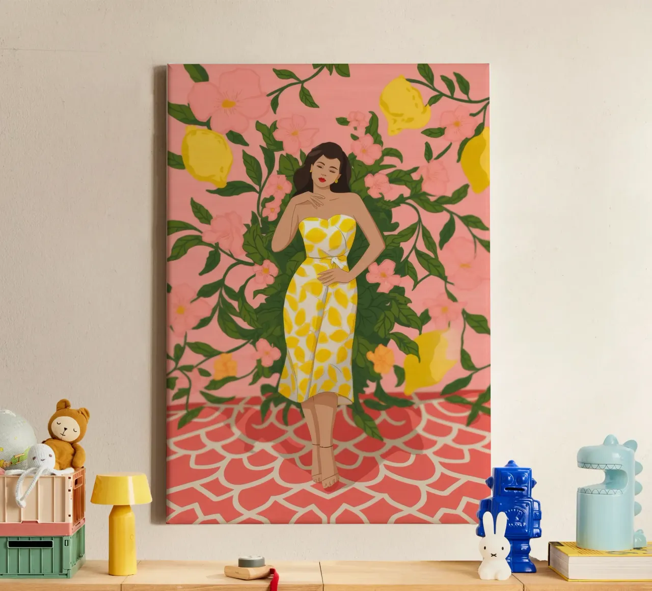 Robe jaune Jardin toile de Color Oblivion