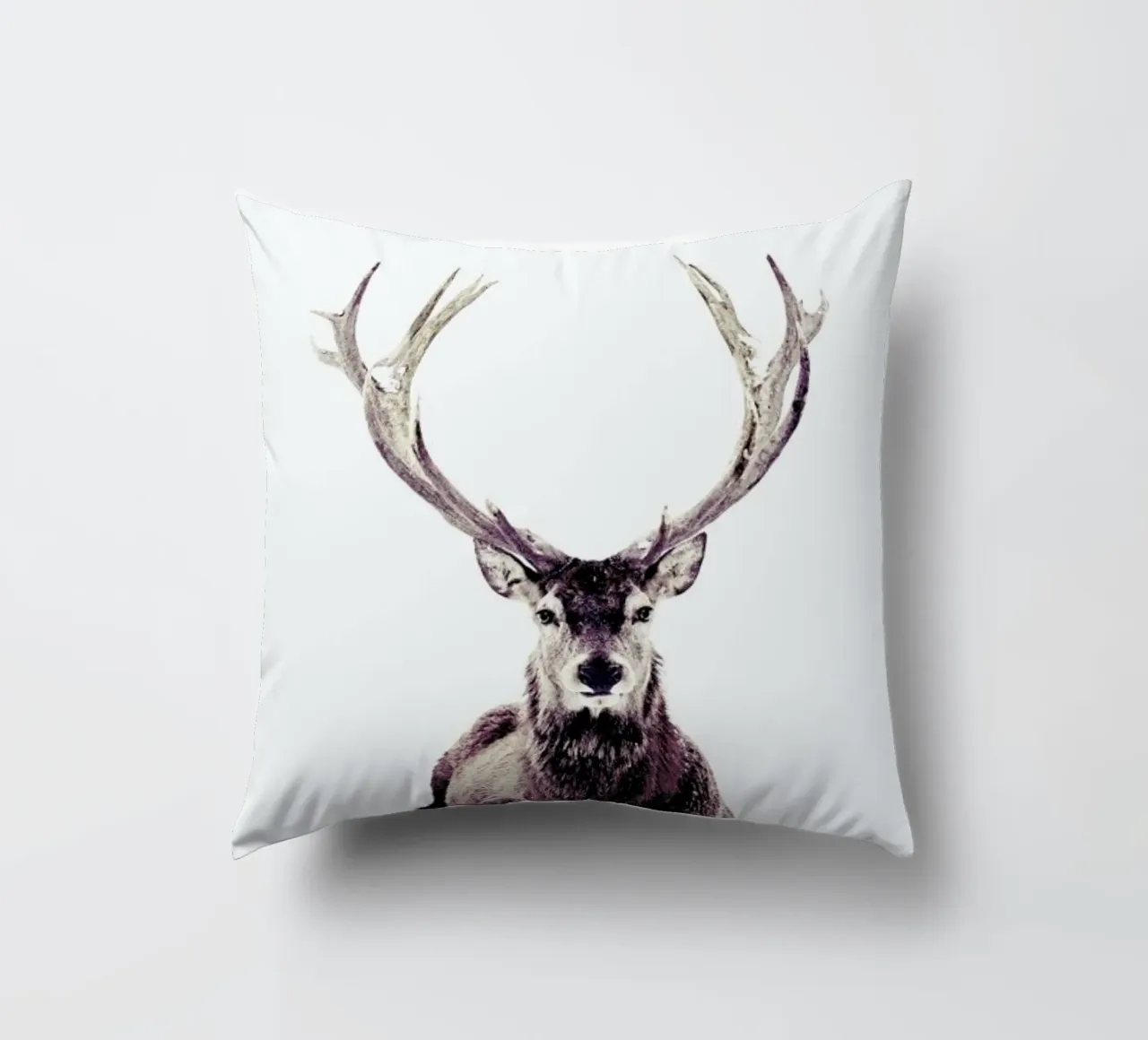 Stag InSnow 03 decorative cushion by Monika Strigel