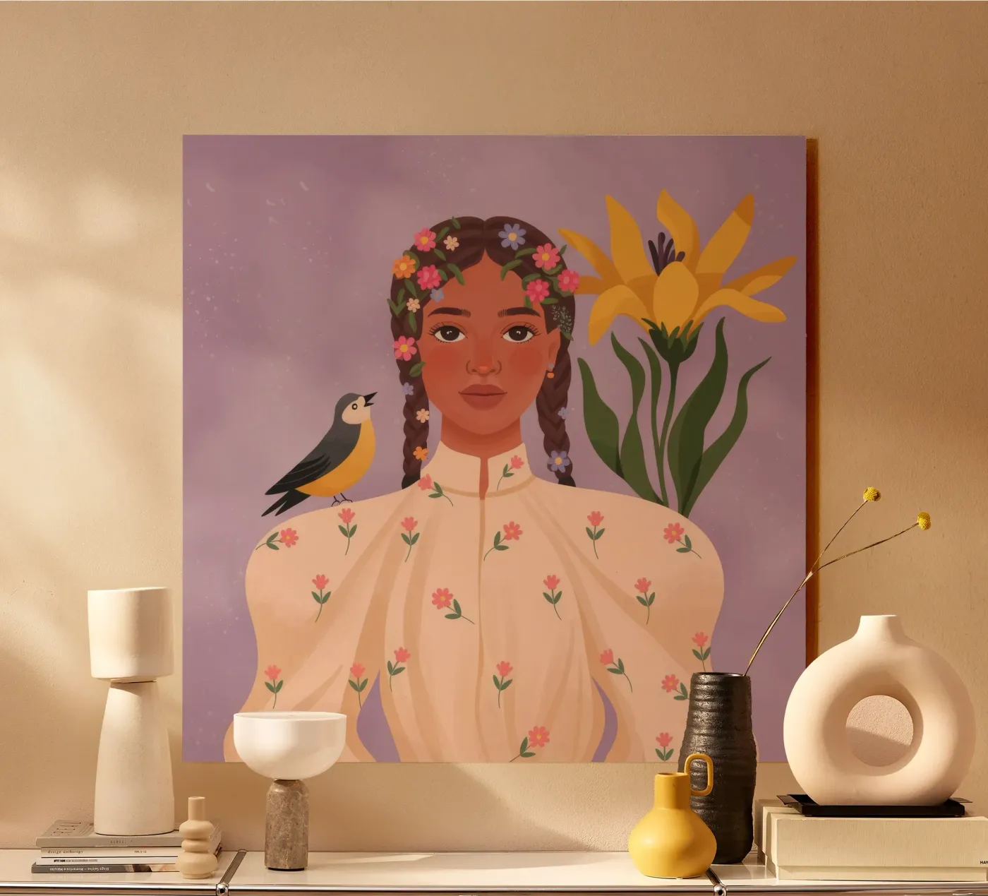 Bird and Blossoms acrylic glass by Color Oblivion