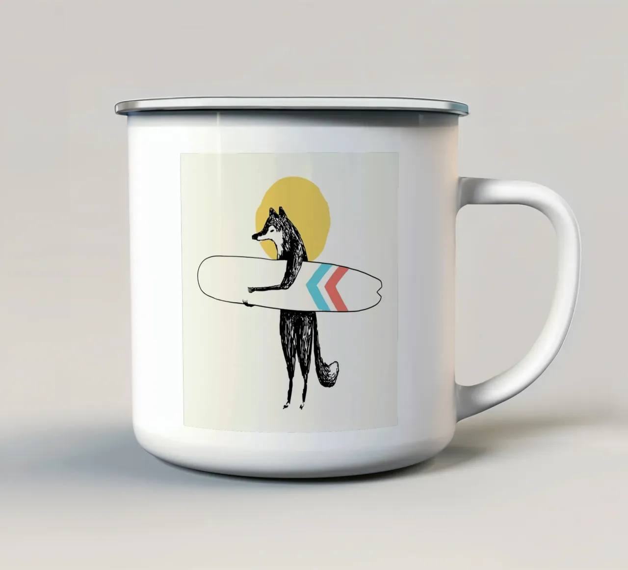 Here Comes The Sun tazza in smalto da Florent Bodart