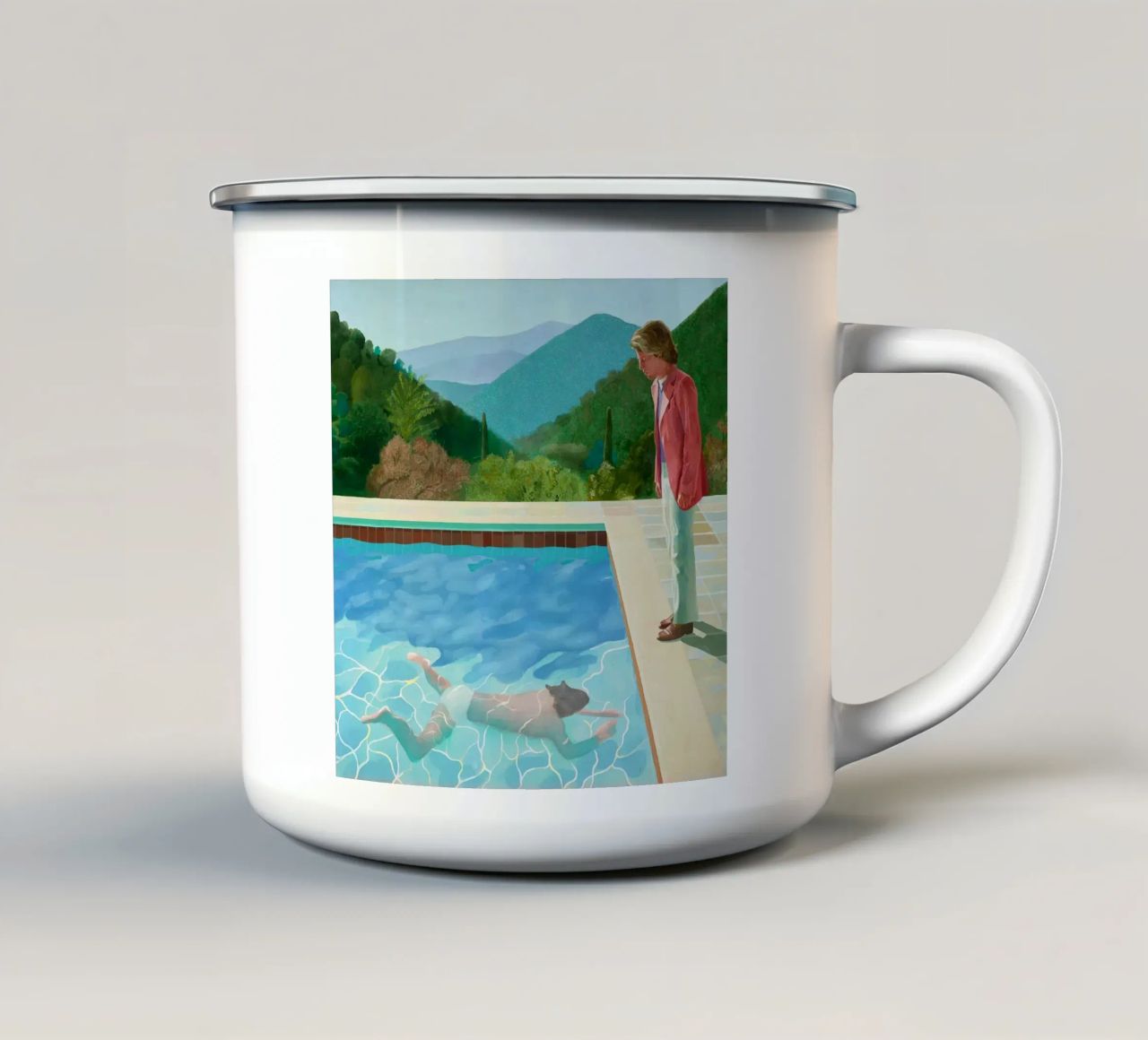 Pool with Two Figures tazza in smalto da SmithBurk