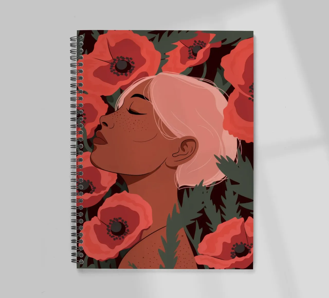 Poppy Field Reverie spiral notebook by Color Oblivion