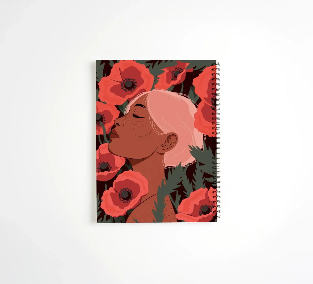 Poppy Field Reverie spiral notebook by Color Oblivion