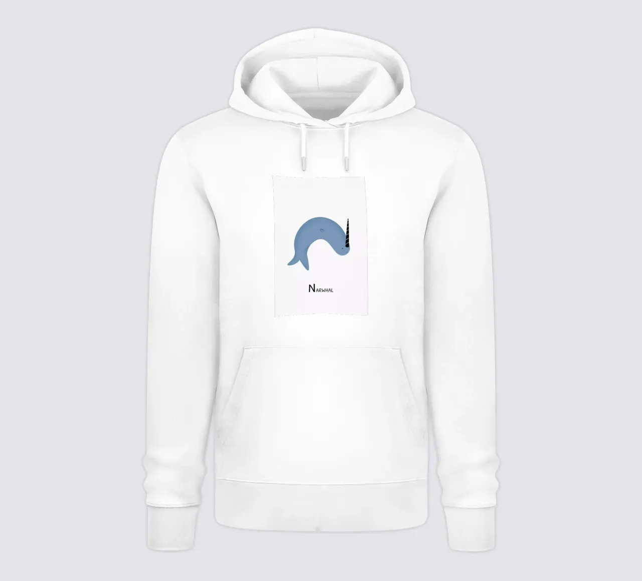 N for Narwhal felpa con cappuccio da Little Flourishes