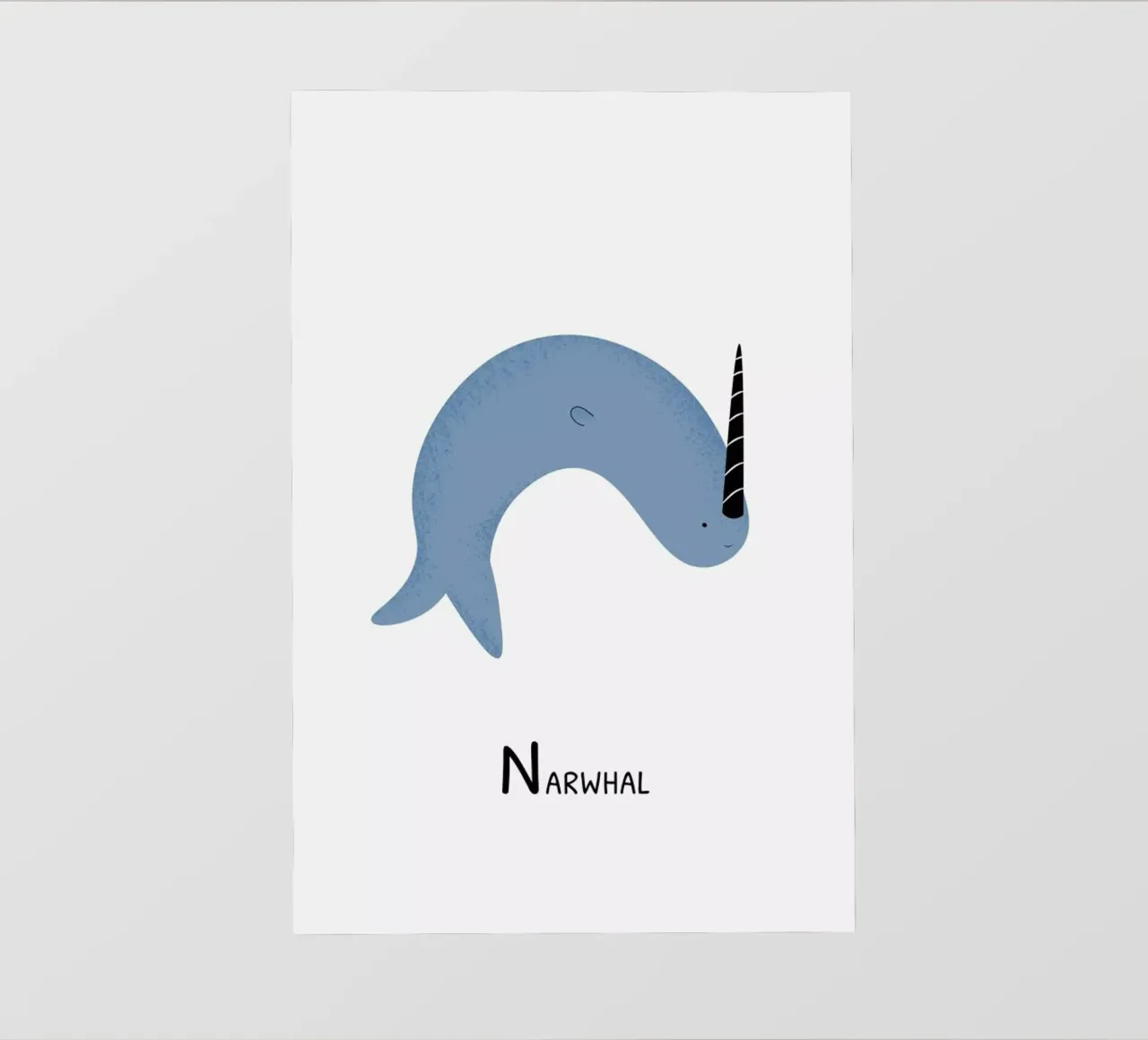 N for Narwhal pellicola backlit da Little Flourishes