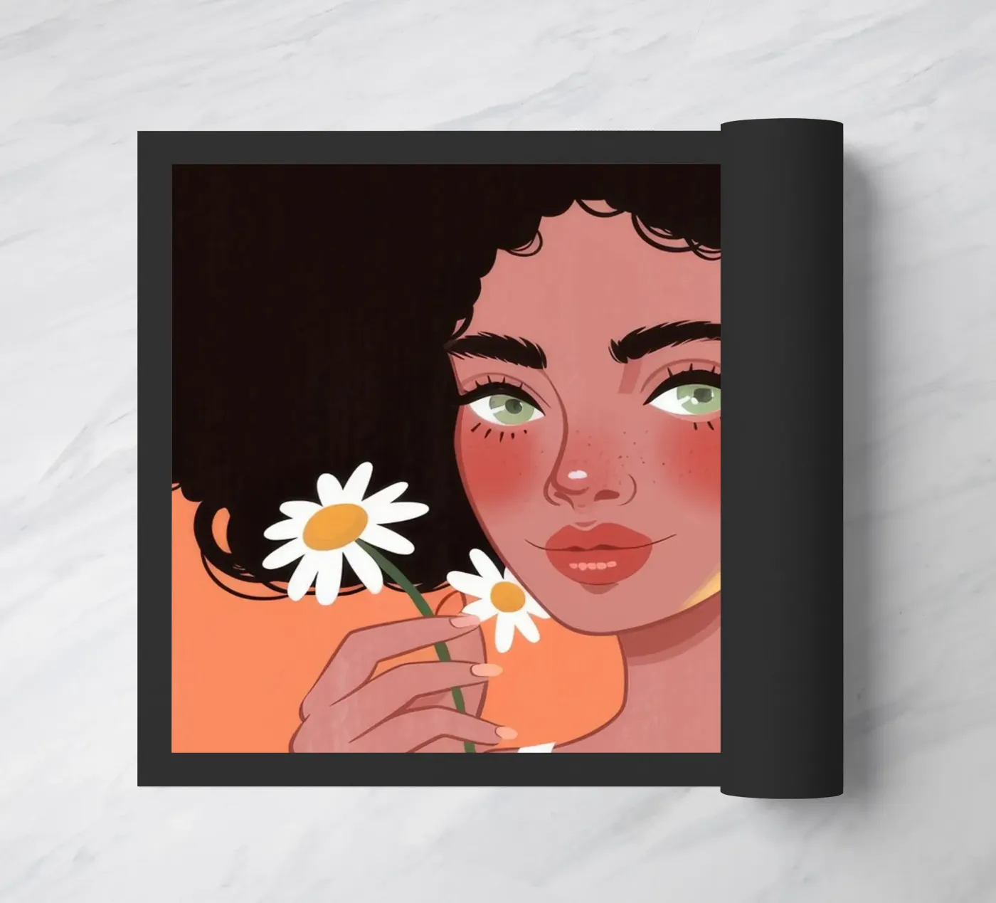 Afro Daisy Reflection deurmat van Color Oblivion